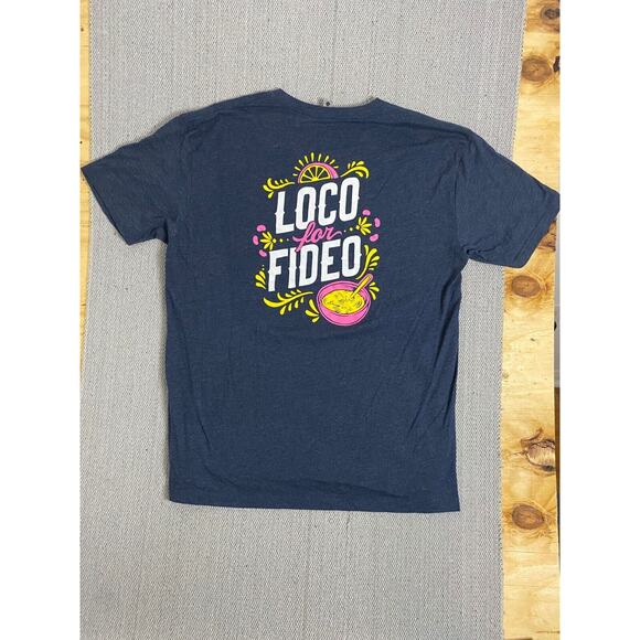HEB Loco for Fideo Employee T Shirt Blue XL Grocery Store Texas Logo Comida Kit - Picture 1 of 9